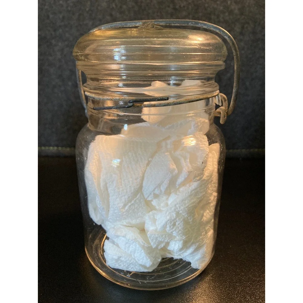 Ball Ideal Canister Jar‎ Glass Lid & Wire Bail Handle Farmhouse Storage Decor